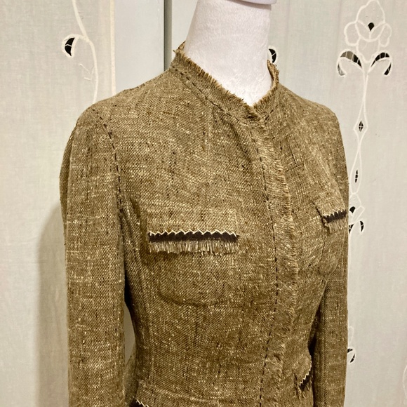 Elie Tahari Tweed Jacket, Silk, Cotton, & Wool, Pockets, Snap Closure, XS - Picture 5 of 12